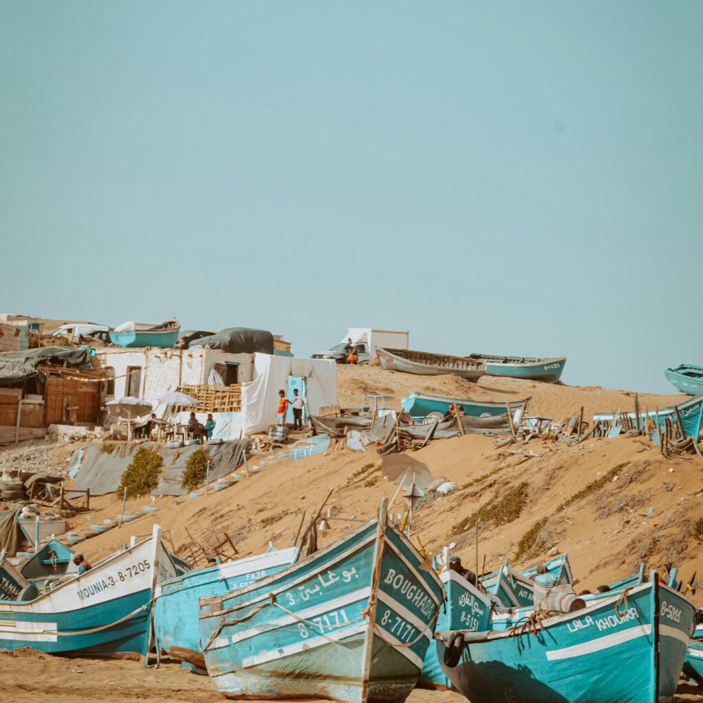 boats on the beach